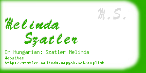 melinda szatler business card